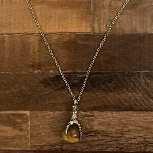 Brutalist Style Clawed Glass Bead/Stone Necklace